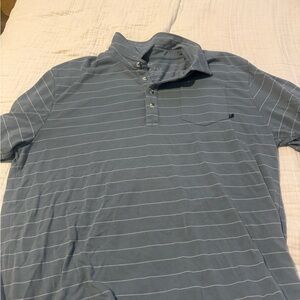 FreeFly Blue Striped Men’s Polo with Chest Pocket